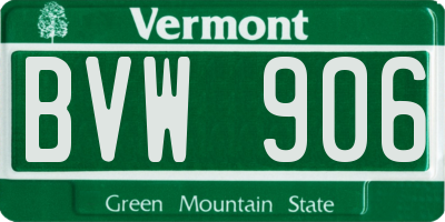 VT license plate BVW906