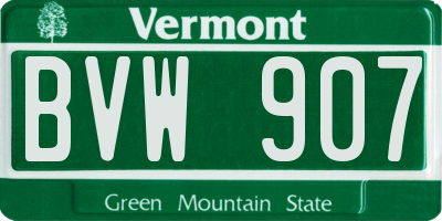 VT license plate BVW907
