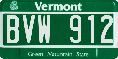 VT license plate BVW912