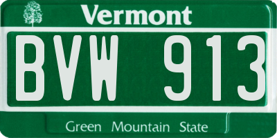 VT license plate BVW913