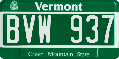 VT license plate BVW937