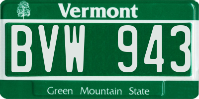 VT license plate BVW943