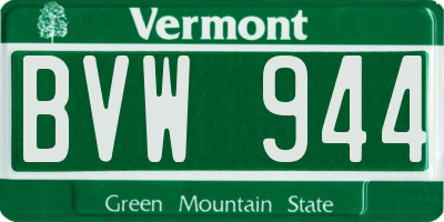 VT license plate BVW944