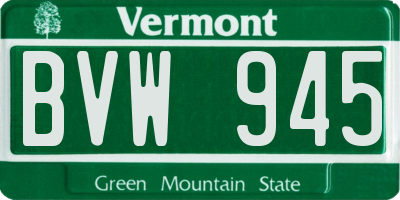 VT license plate BVW945