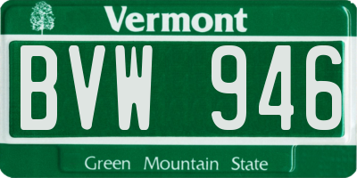 VT license plate BVW946