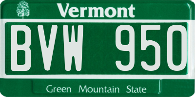 VT license plate BVW950