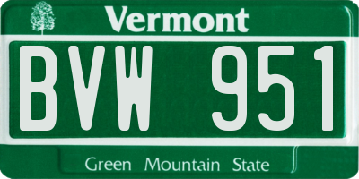 VT license plate BVW951