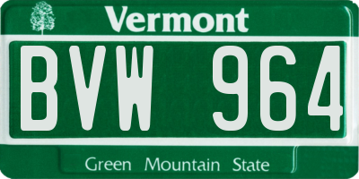 VT license plate BVW964