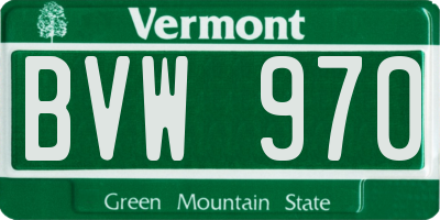 VT license plate BVW970