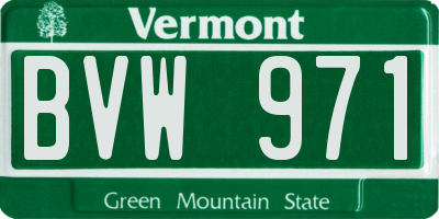 VT license plate BVW971