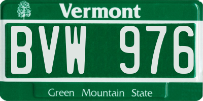 VT license plate BVW976