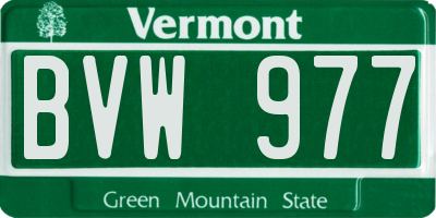 VT license plate BVW977
