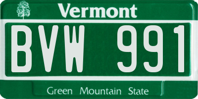 VT license plate BVW991