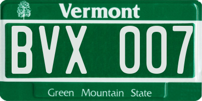 VT license plate BVX007