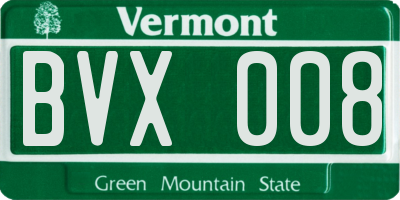 VT license plate BVX008