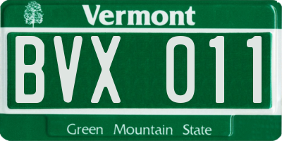 VT license plate BVX011