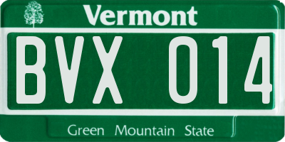 VT license plate BVX014