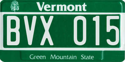 VT license plate BVX015