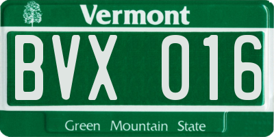 VT license plate BVX016