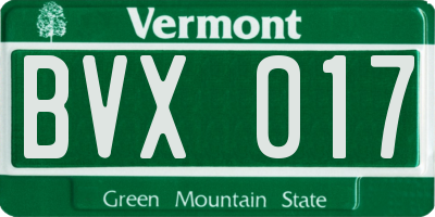 VT license plate BVX017