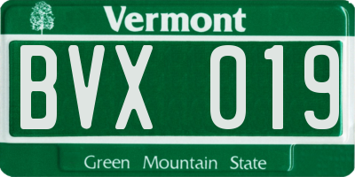 VT license plate BVX019