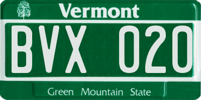 VT license plate BVX020