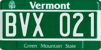 VT license plate BVX021