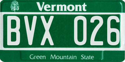 VT license plate BVX026
