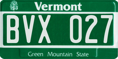 VT license plate BVX027