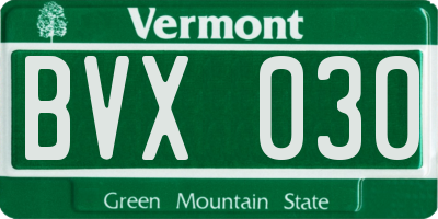 VT license plate BVX030