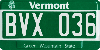 VT license plate BVX036