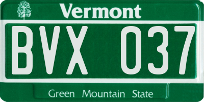 VT license plate BVX037