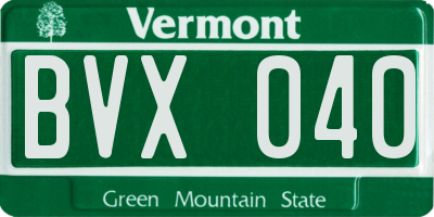 VT license plate BVX040