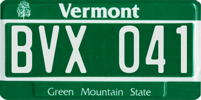 VT license plate BVX041