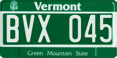 VT license plate BVX045
