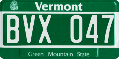 VT license plate BVX047