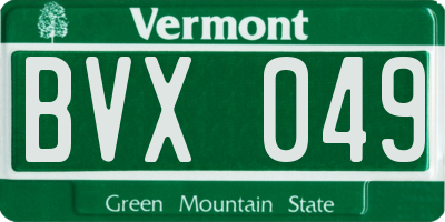 VT license plate BVX049