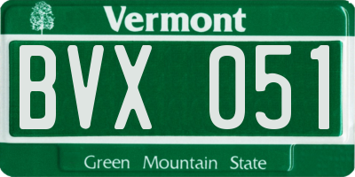 VT license plate BVX051