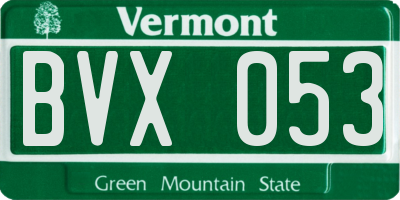 VT license plate BVX053