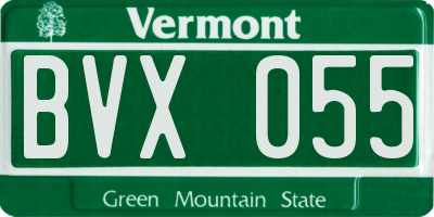 VT license plate BVX055