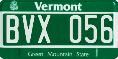 VT license plate BVX056
