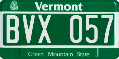 VT license plate BVX057