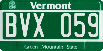 VT license plate BVX059