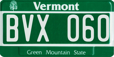VT license plate BVX060