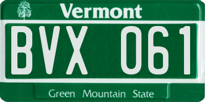 VT license plate BVX061