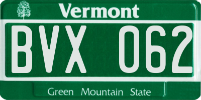 VT license plate BVX062