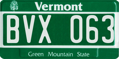 VT license plate BVX063