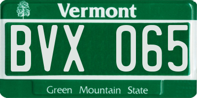 VT license plate BVX065