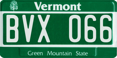 VT license plate BVX066