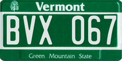 VT license plate BVX067